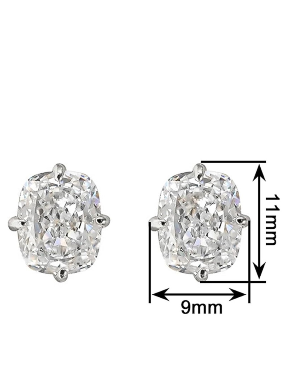 Stud Cubic Zirconia Earrings Dazzling Gold-tone 1/2” - Picture 4 of 4